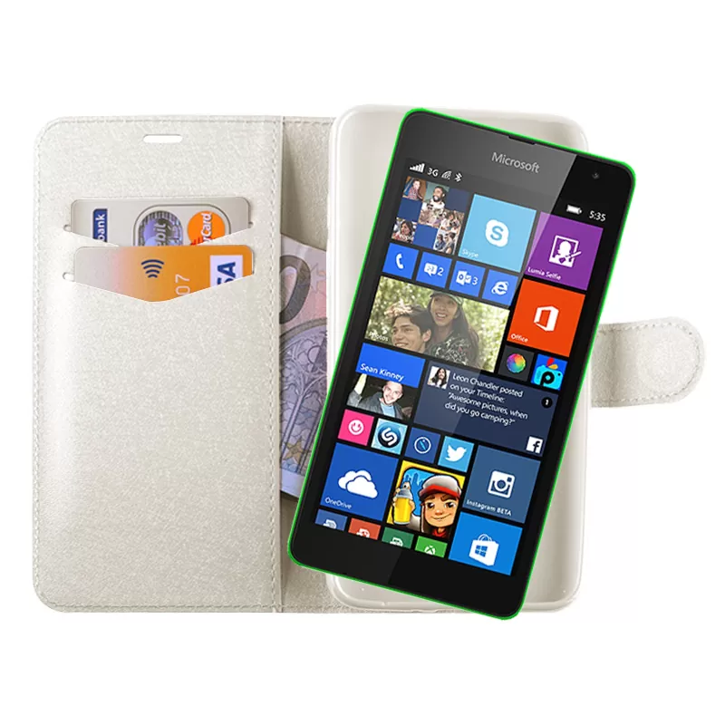 VOLTE-TEL LEATHER-TPU BOOK STAND ΘΗΚΗ MICROSOFT LUMIA 535 SILK WHITE - Image 2