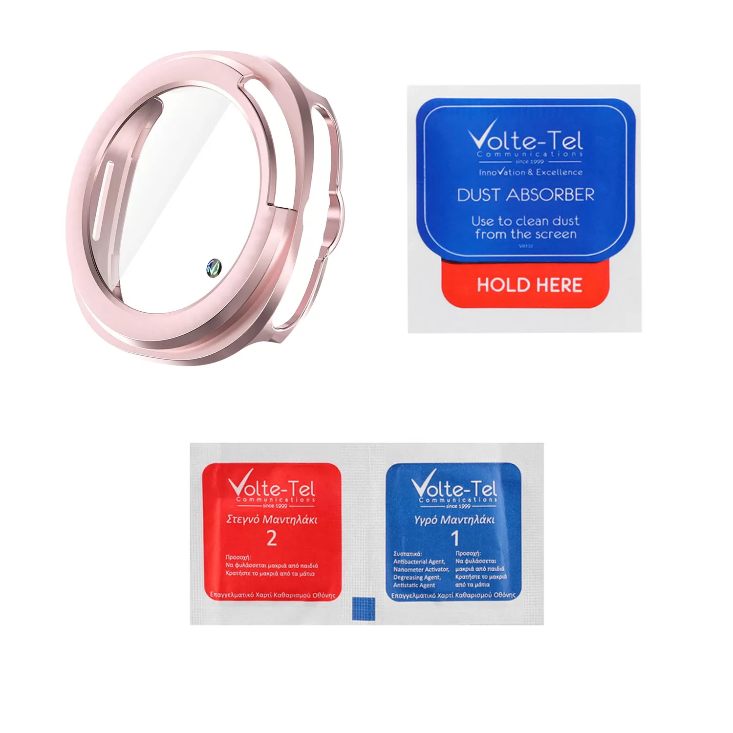 VOLTE-TEL PC EDGE COVER TEMPERED GLASS SAMSUNG GALAXY WATCH 8 CLASSIC 46mm 1.3in 9H 0.30mm 3D FULL GLUE FULL COVER ROSE GOLD - Image 3