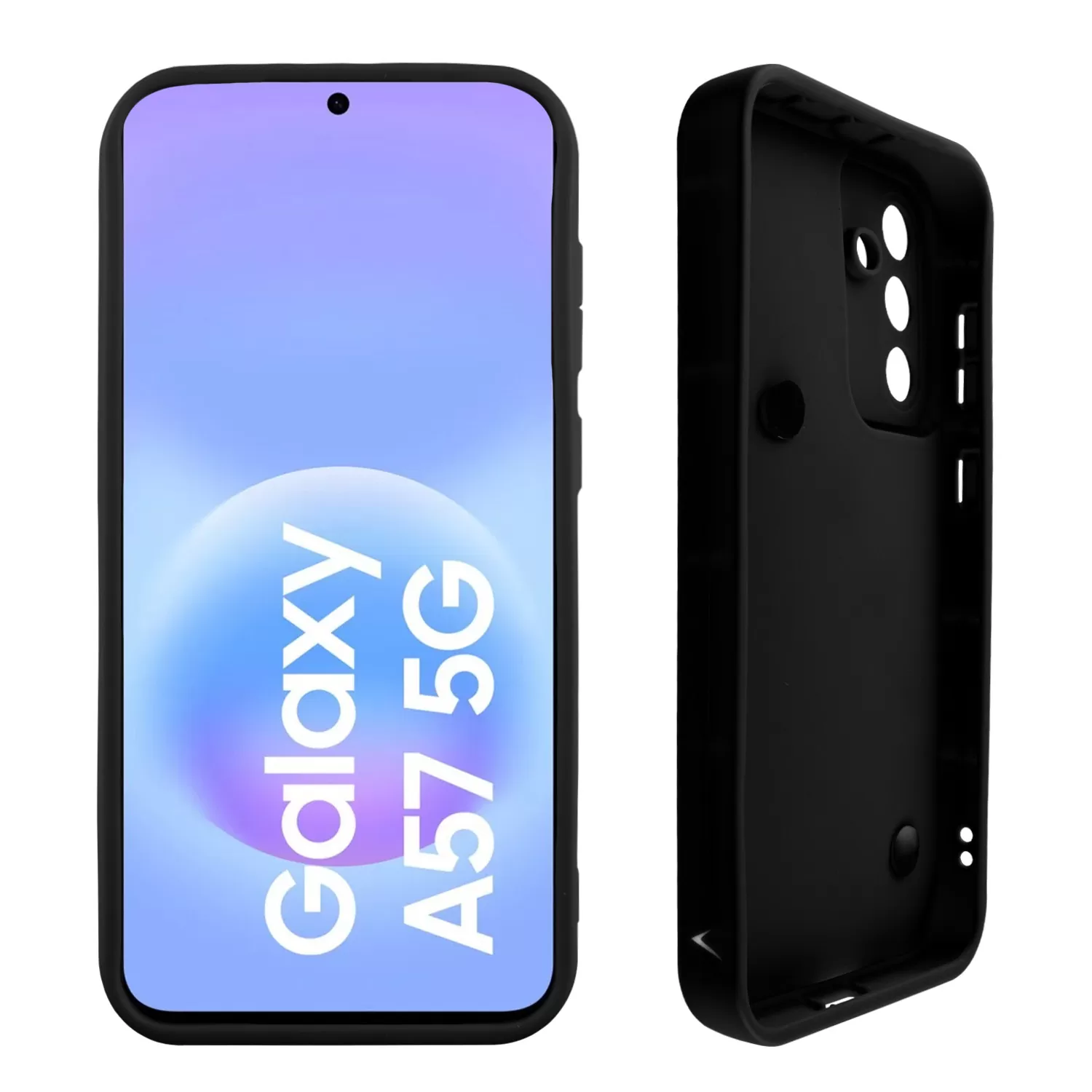 VOLTE-TEL SILICON TPU WITH STRAP ΘΗΚΗ SAMSUNG A57 5G A576 6.7in  FULL CAMERA PROTECTION BLACK WITH BLACK HEARTS - Image 3