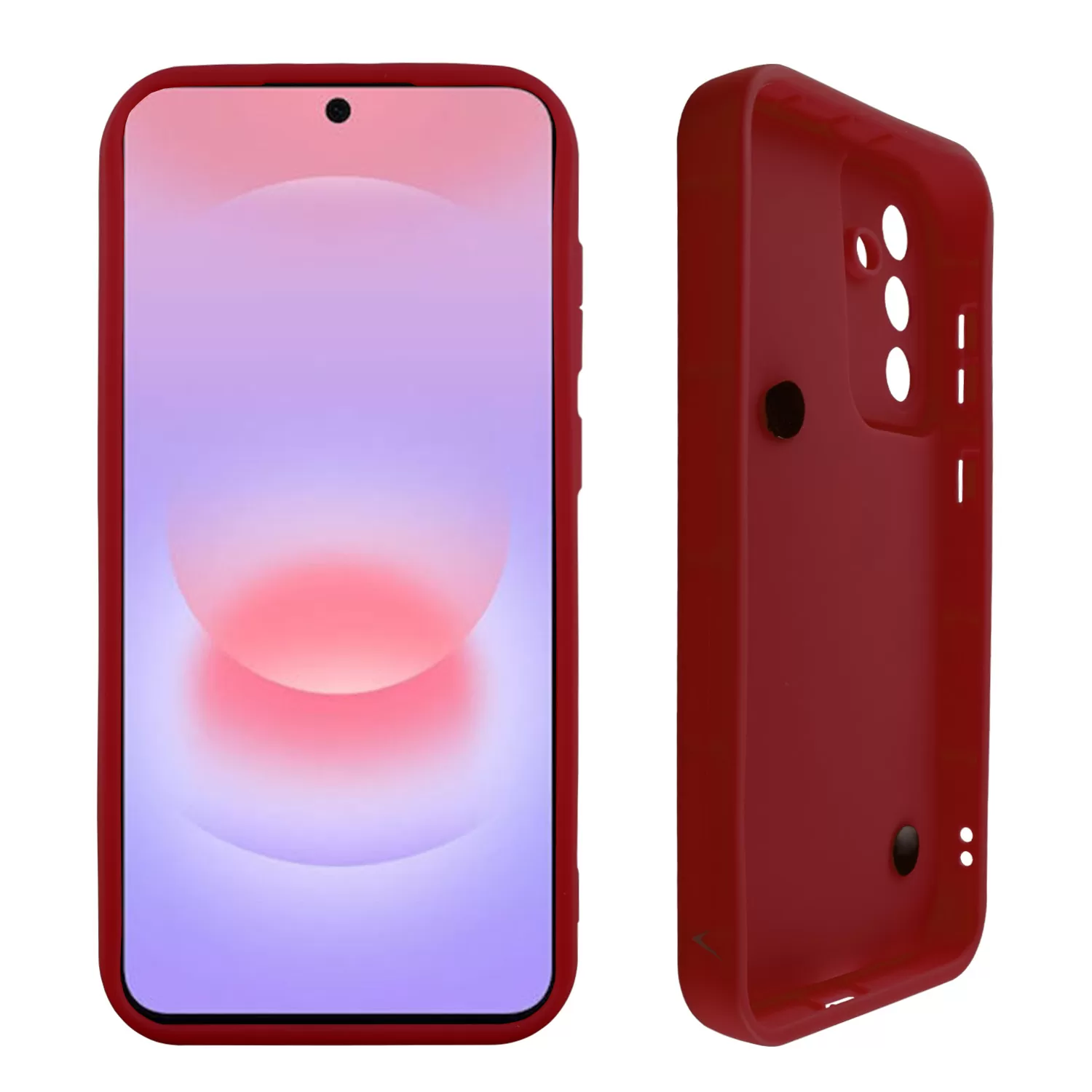 VOLTE-TEL SILICON TPU WITH STRAP ΘΗΚΗ SAMSUNG A37 5G A376 6.7in  FULL CAMERA PROTECTION BURGUNDY WITH RED HEARTS - Image 3