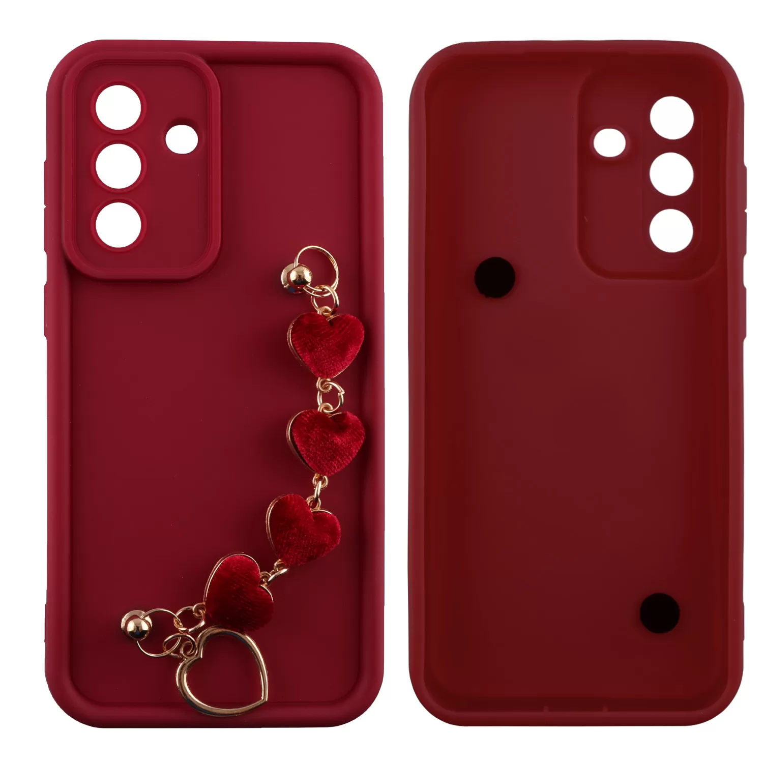 VOLTE-TEL SILICON TPU WITH STRAP ΘΗΚΗ SAMSUNG A37 5G A376 6.7in  FULL CAMERA PROTECTION BURGUNDY WITH RED HEARTS - Image 4