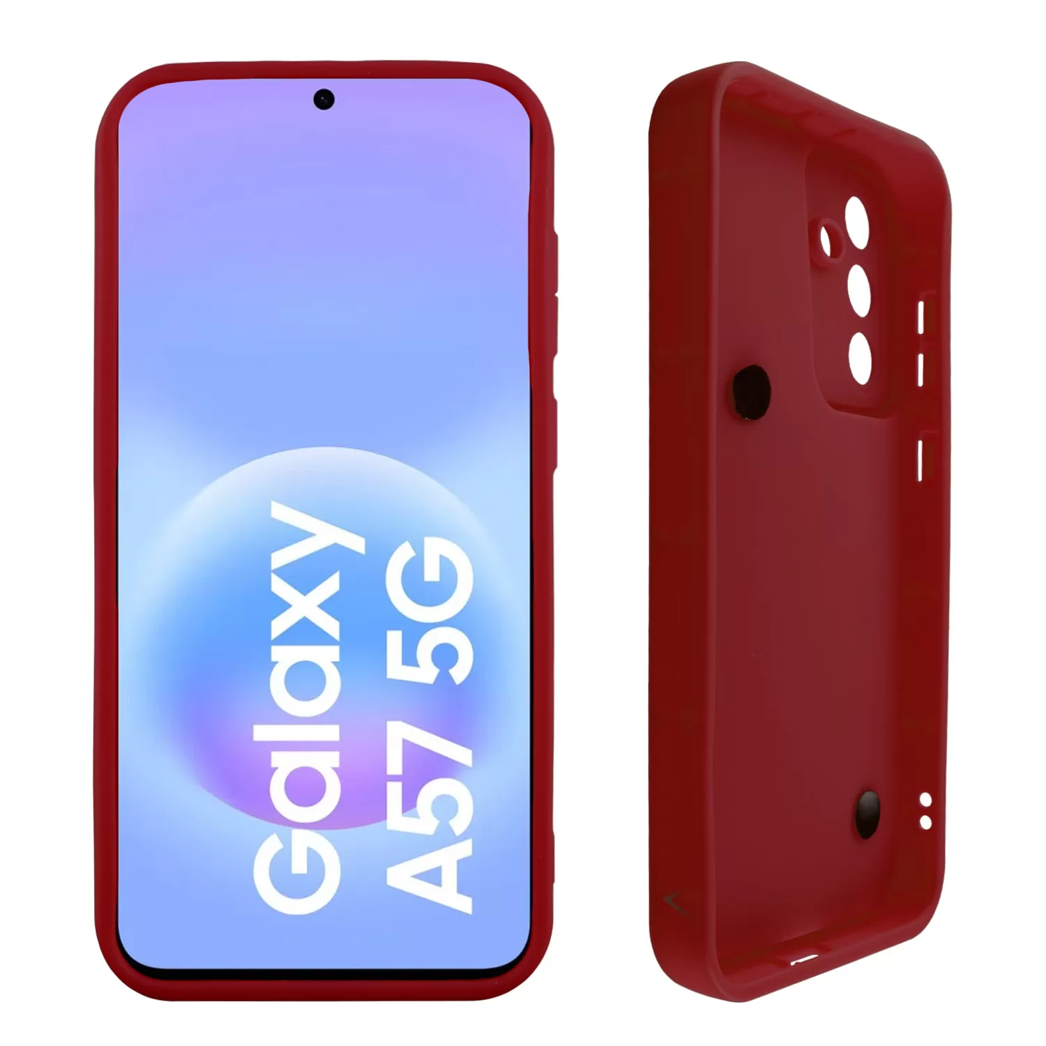 VOLTE-TEL SILICON TPU WITH STRAP ΘΗΚΗ SAMSUNG A57 5G A576 6.7in  FULL CAMERA PROTECTION BURGUNDY WITH RED HEARTS - Image 3