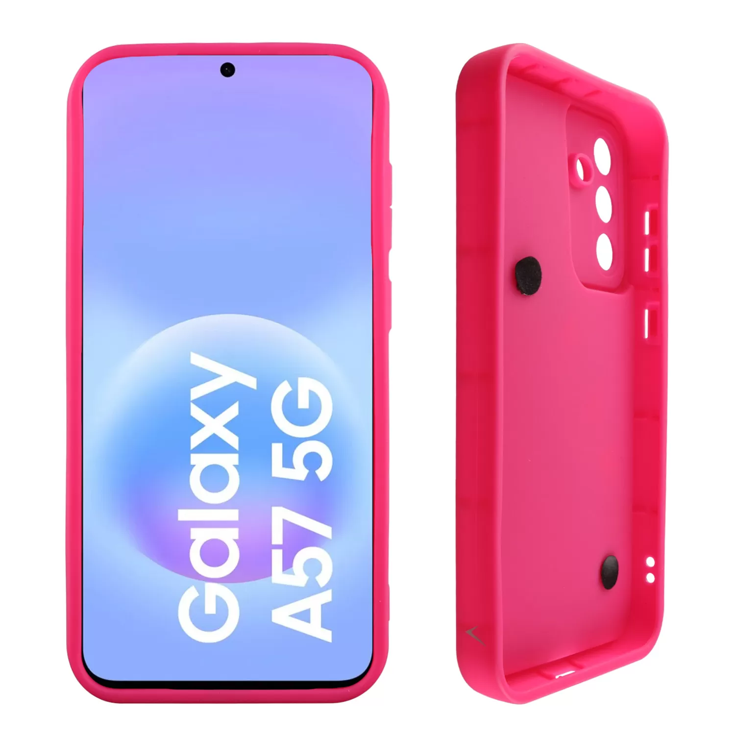 VOLTE-TEL SILICON TPU WITH STRAP ΘΗΚΗ SAMSUNG A57 5G A576 6.7in  FULL CAMERA PROTECTION PINK WITH PINK HEARTS - Image 3