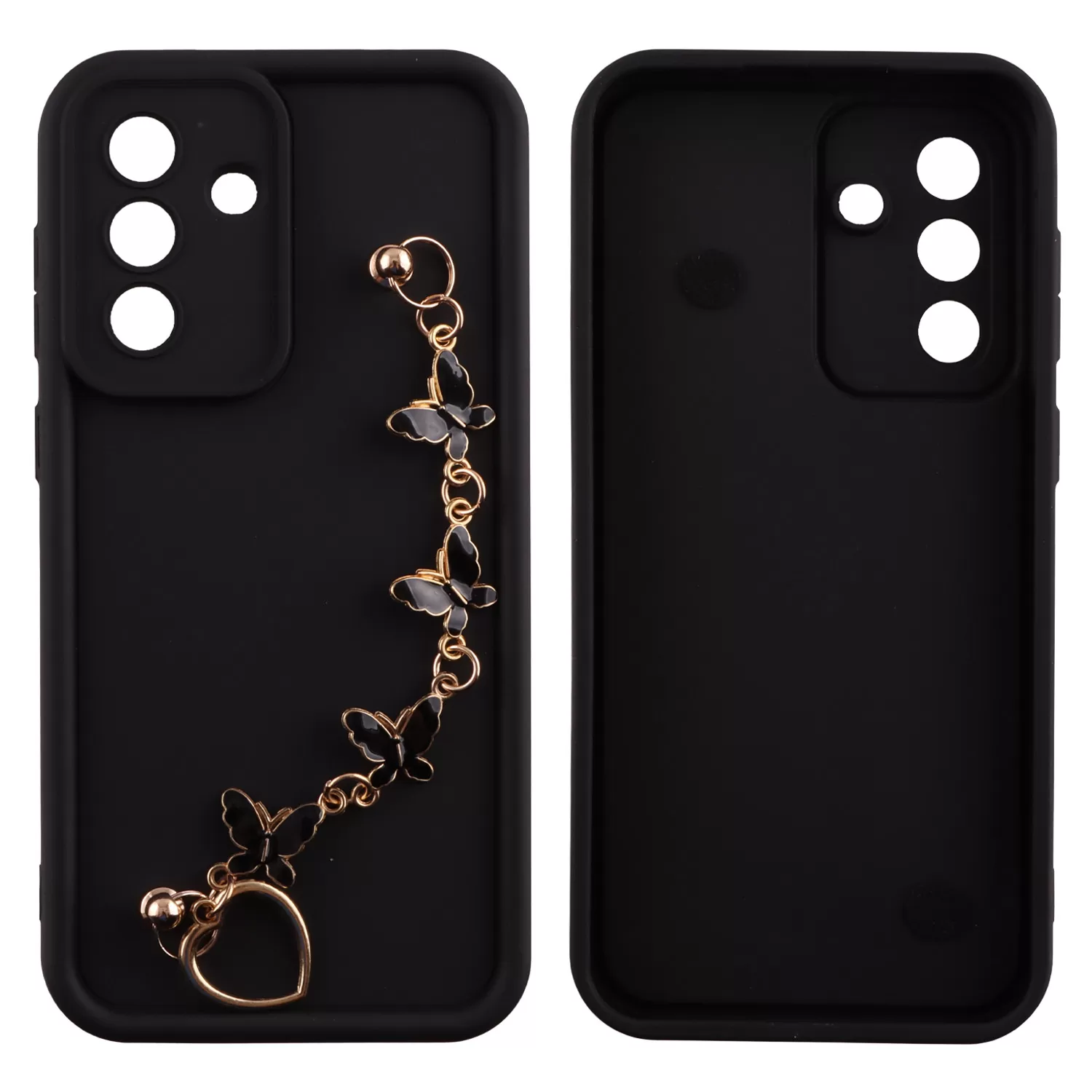 VOLTE-TEL SILICON TPU WITH STRAP ΘΗΚΗ SAMSUNG A37 5G A376 6.7in  FULL CAMERA PROTECTION BLACK WITH BLACK BUTTERFLIES - Image 4