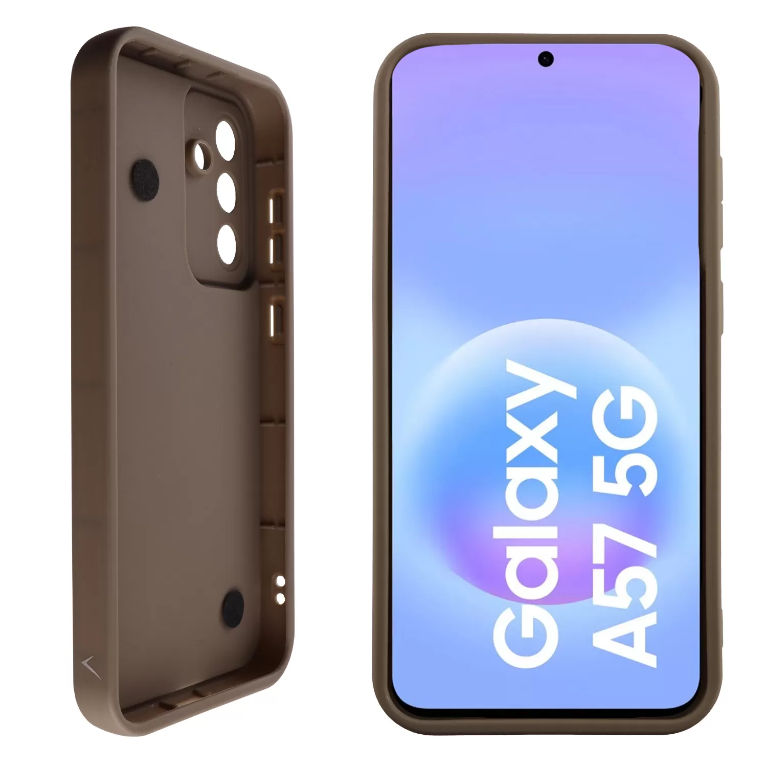 VOLTE-TEL SILICON TPU WITH STRAP ΘΗΚΗ SAMSUNG A57 5G A576 6.7in  FULL CAMERA PROTECTION BROWN WITH WHITE BUTTERFLIES - Image 3