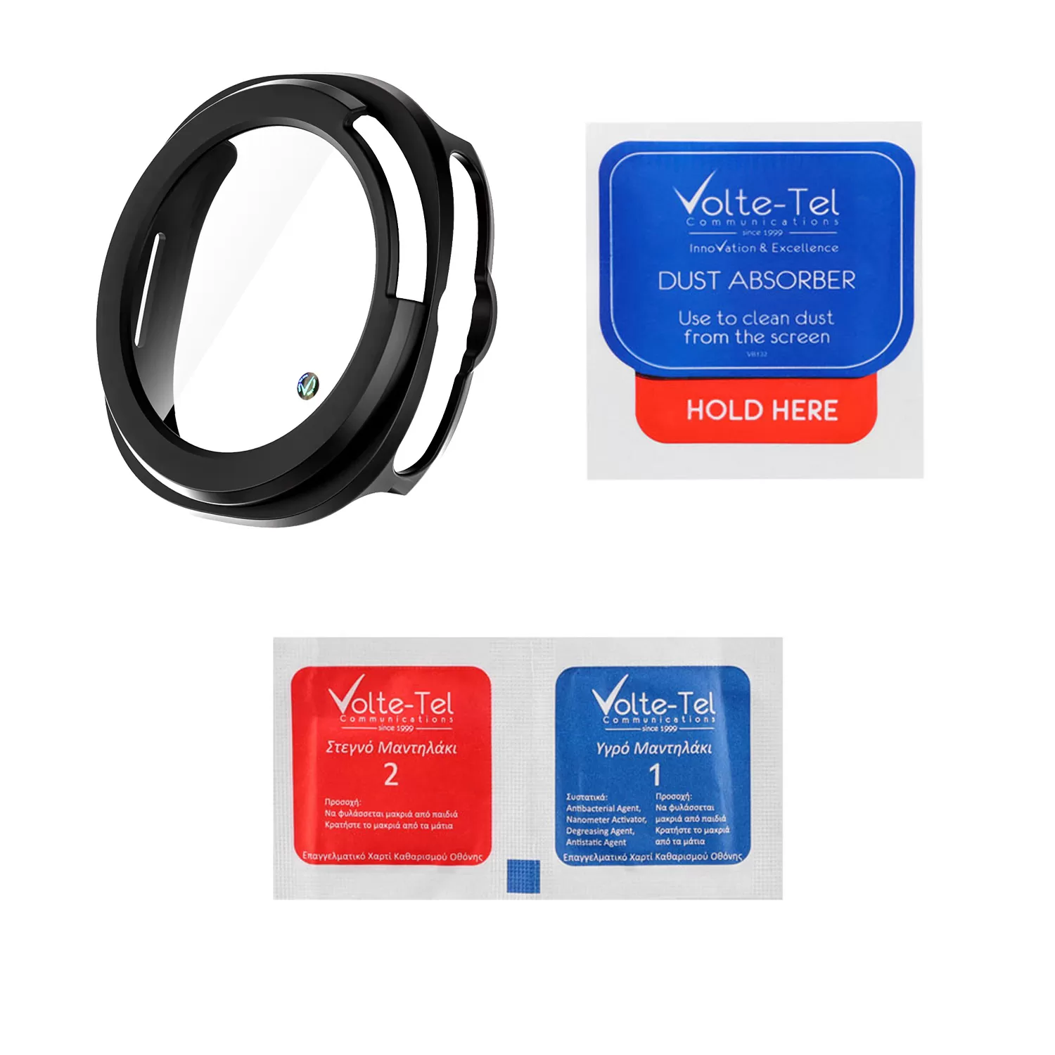 VOLTE-TEL PC EDGE COVER TEMPERED GLASS SAMSUNG GALAXY WATCH 8 CLASSIC 46mm 1.3in 9H 0.30mm 3D FULL GLUE FULL COVER ORIGINAL COLO - Image 3