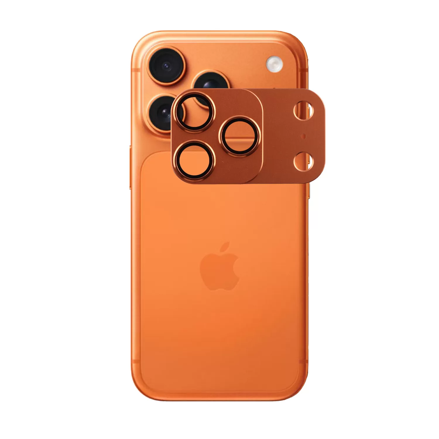 VOLTE-TEL CAMERA GLASS COVER IPHONE 17 PRO 6.3in 9H 0.30MM 3D AR ALUMINIUM-ELECTROPLATING FRAME - MAGNETIC ORANGE - Image 2