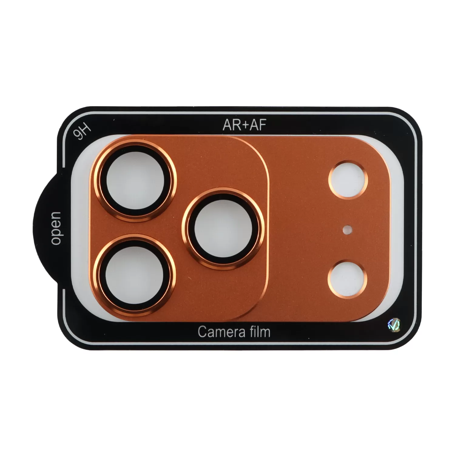 VOLTE-TEL CAMERA GLASS COVER IPHONE 17 PRO 6.3in 9H 0.30MM 3D AR ALUMINIUM-ELECTROPLATING FRAME - MAGNETIC ORANGE - Image 3