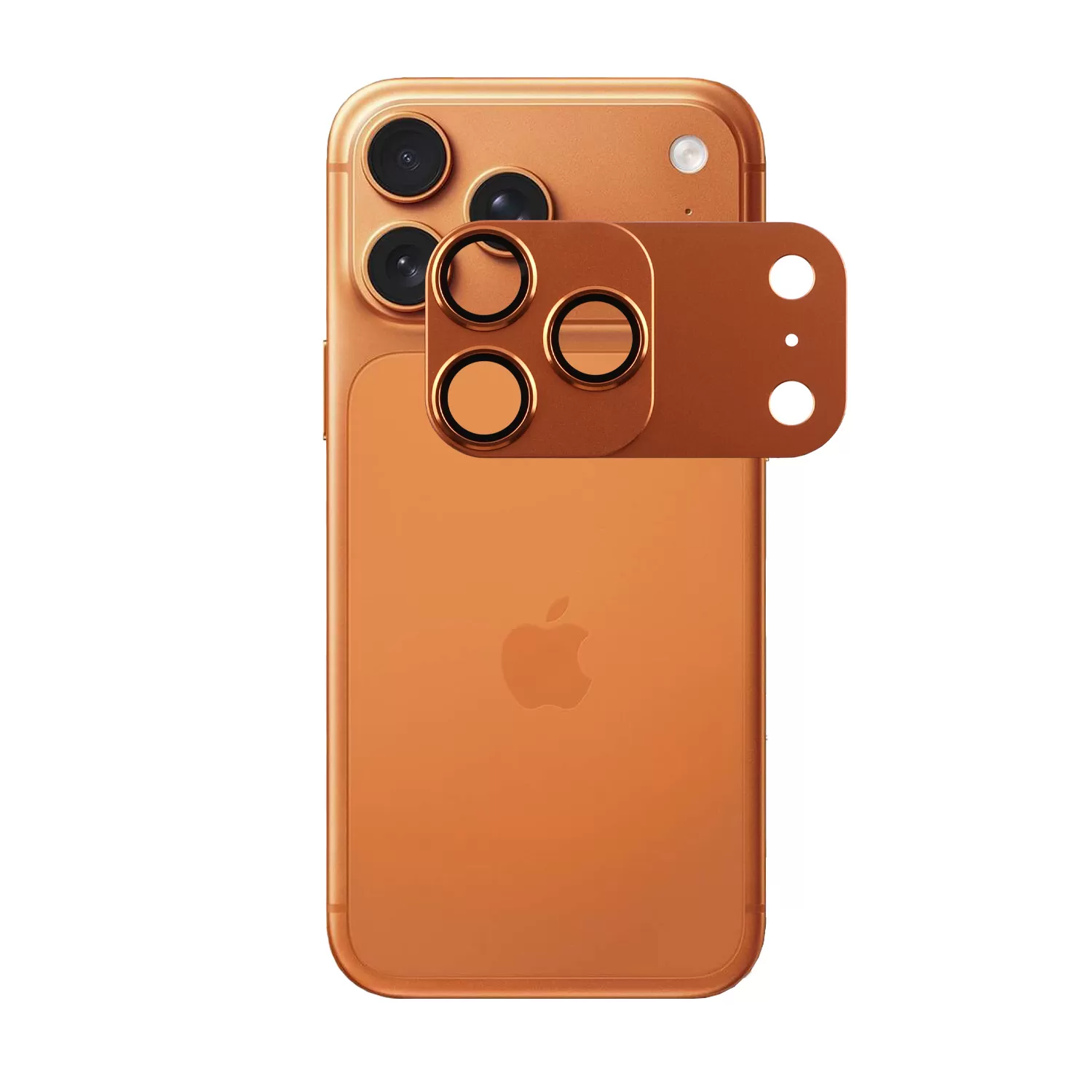 VOLTE-TEL CAMERA GLASS COVER IPHONE 17 PRO MAX 6.9in 9H 0.30MM 3D AR ALUMINIUM-ELECTROPLATING FRAME - MAGNETIC ORANGE - Image 2