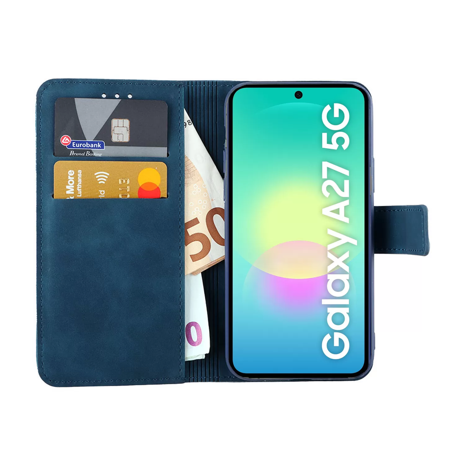 LIME ESSENTIAL ΘΗΚΗ SAMSUNG A27 5G A276 6.7in  MAGNET BOOK STAND CLIP DARK BLUE - Image 2