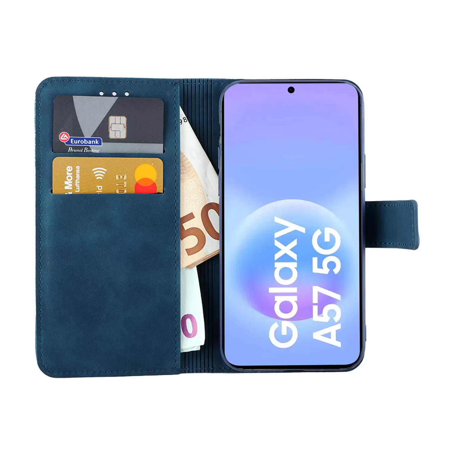 LIME ESSENTIAL ΘΗΚΗ SAMSUNG A57 5G A576 6.7in MAGNET BOOK STAND CLIP DARK BLUE - Image 2