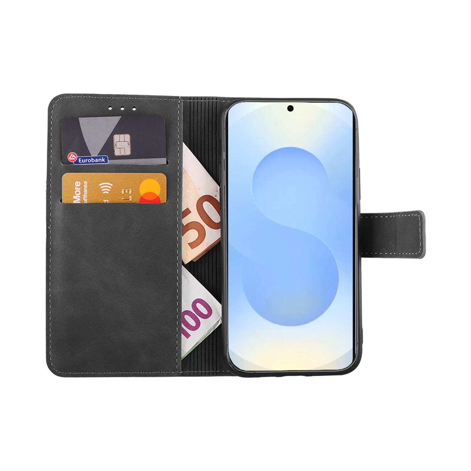 LIME ESSENTIAL ΘΗΚΗ SAMSUNG S25 FE 5G S731 6.7in  MAGNET BOOK STAND CLIP GREY - Image 2