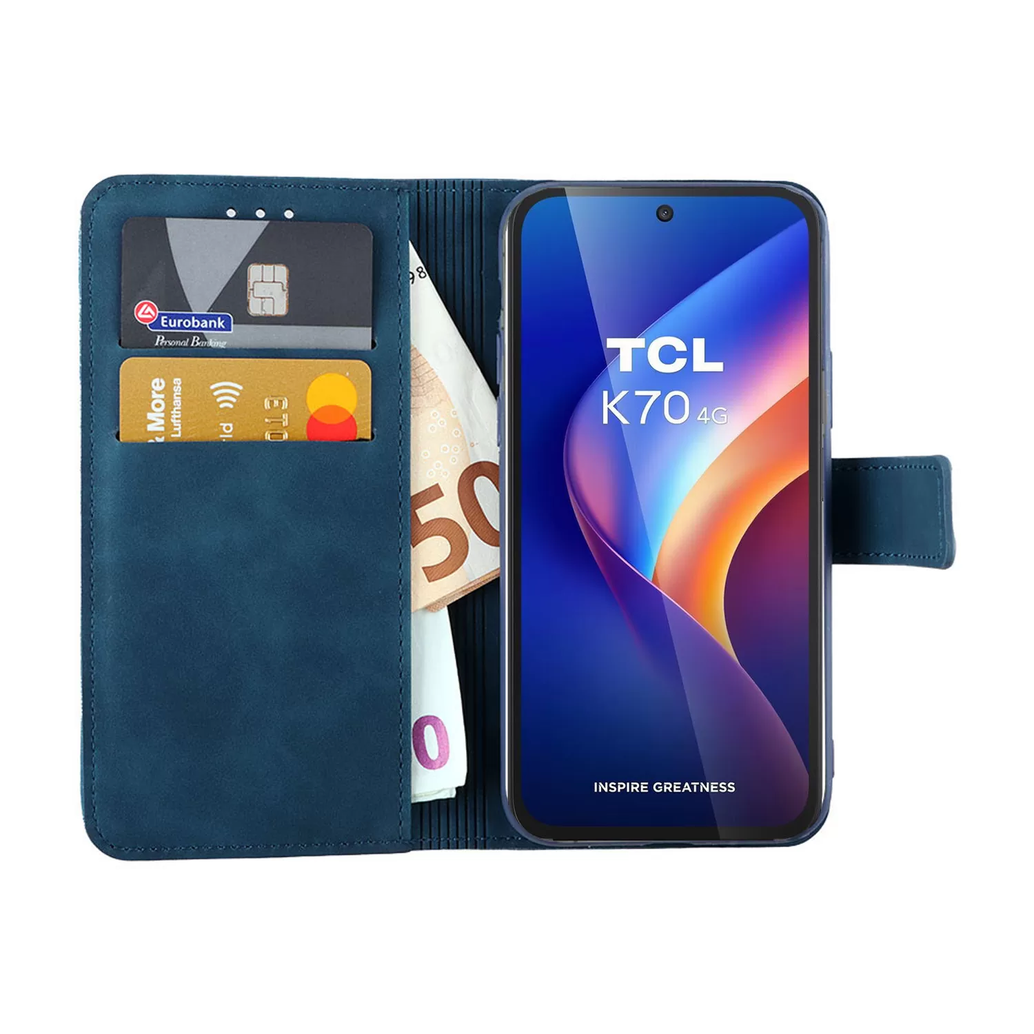 LIME ESSENTIAL ΘΗΚΗ TCL K70 6.75in MAGNET BOOK STAND CLIP DARK BLUE - Image 2