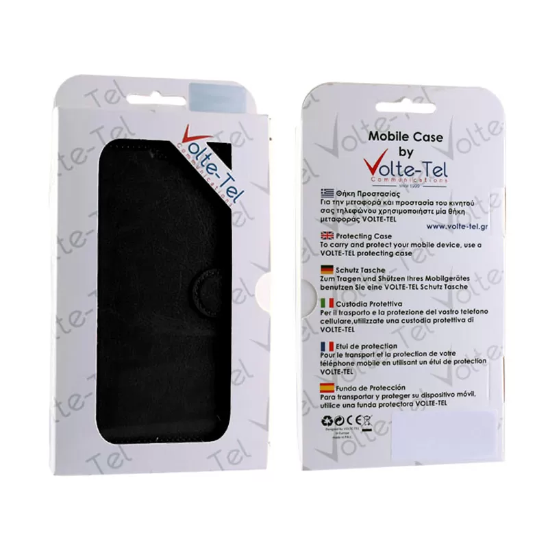 VOLTE-TEL LEATHER-TPU BOOK STAND ΘΗΚΗ SAMSUNG A3 2016 A310 BLACK - Image 4