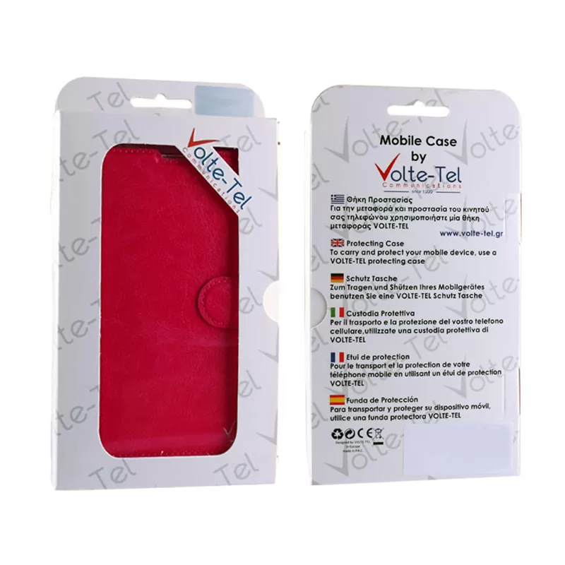 VOLTE-TEL LEATHER-TPU BOOK STAND ΘΗΚΗ SAMSUNG A3 2016 A310 PINK - Image 3