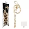 VOLTE-TEL NECK STRAP - ΑΛΥΣΙΔΑ ΛΑΙΜΟΥ ΓΙΑ ΘΗΚΕΣ WHITE LEATHER-GOLD METAL VT419 120cm