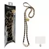 VOLTE-TEL NECK STRAP - ΑΛΥΣΙΔΑ ΛΑΙΜΟΥ ΓΙΑ ΘΗΚΕΣ BLACK LEATHER-GOLD METAL VT420 120cm