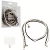 VOLTE-TEL NECK STRAP - ΑΛΥΣΙΔΑ ΛΑΙΜΟΥ ΓΙΑ ΘΗΚΕΣ WHITE PEARLS WITH BLACK LEATHER-GOLD METAL VT424 120cm