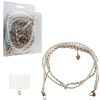 VOLTE-TEL NECK STRAP - ΑΛΥΣΙΔΑ ΛΑΙΜΟΥ ΓΙΑ ΘΗΚΕΣ WHITE PEARLS WITH WHITE LEATHER-GOLD METAL VT425 120cm