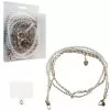 VOLTE-TEL NECK STRAP - ΑΛΥΣΙΔΑ ΛΑΙΜΟΥ ΓΙΑ ΘΗΚΕΣ WHITE PEARLS WITH WHITE LEATHER-GOLD METAL VT425 120cm