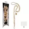 VOLTE-TEL NECK STRAP - ΑΛΥΣΙΔΑ ΛΑΙΜΟΥ ΓΙΑ ΘΗΚΕΣ WHITE LEATHER-GOLD METAL VT431 120cm