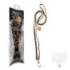 VOLTE-TEL NECK STRAP - ΑΛΥΣΙΔΑ ΛΑΙΜΟΥ ΓΙΑ ΘΗΚΕΣ BLACK LEATHER-GOLD METAL VT432 120cm