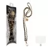 VOLTE-TEL NECK STRAP - ΑΛΥΣΙΔΑ ΛΑΙΜΟΥ ΓΙΑ ΘΗΚΕΣ BLACK LEATHER-GOLD METAL VT432 120cm