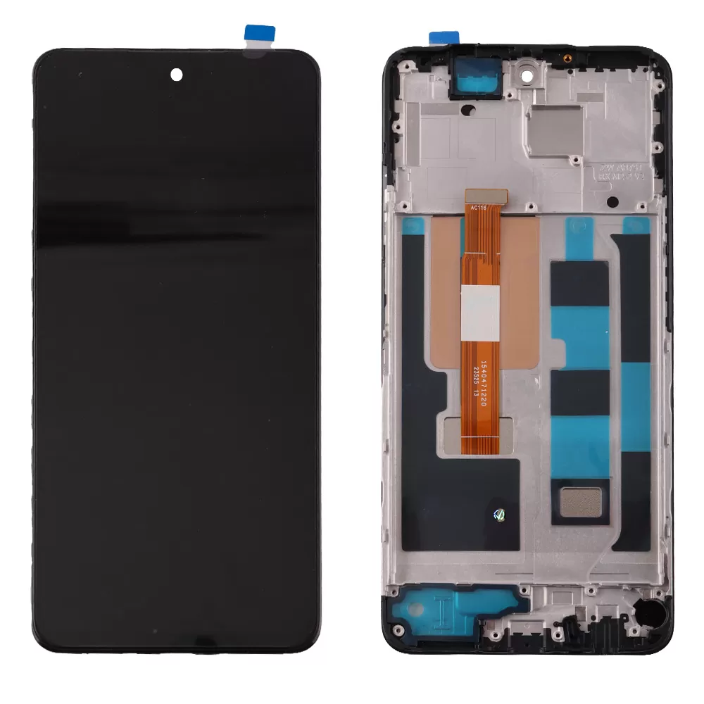 REALME 12 5G ΟΘΟΝΗ + TOUCH SCREEN + LENS + FRAME BLACK REF. OR