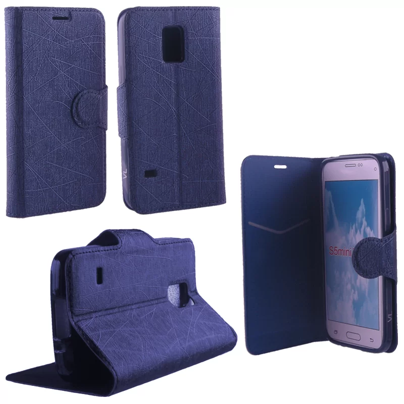 VOLTE-TEL LEATHER-TPU BOOK STAND ΘΗΚΗ SAMSUNG S5 MINI G800F LINE BLUE