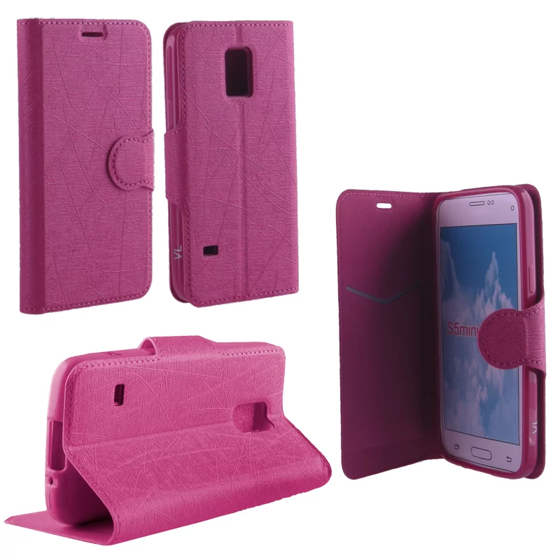 VOLTE-TEL LEATHER-TPU BOOK STAND ΘΗΚΗ SAMSUNG S5 MINI G800F LINE PINK
