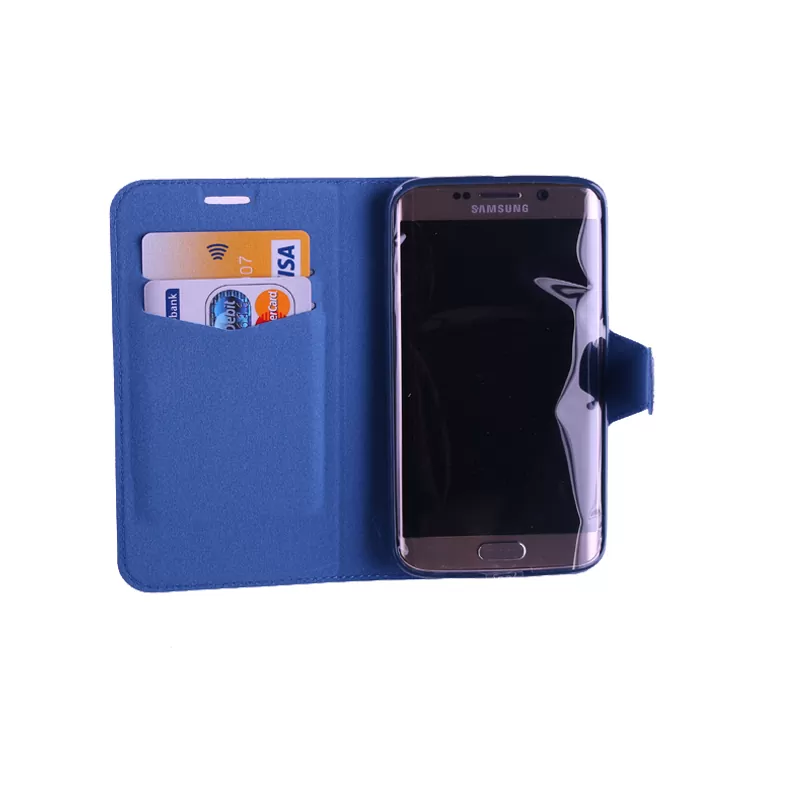 VOLTE-TEL LEATHER-TPU BOOK STAND ΘΗΚΗ SAMSUNG S6 EDGE G925 LINE BLUE