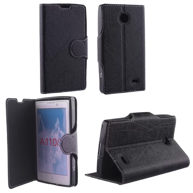 VOLTE-TEL LEATHER-TPU BOOK STAND ΘΗΚΗ NOKIA X A110 LINE BLACK