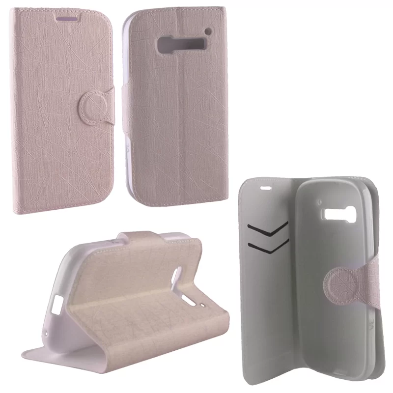 VOLTE-TEL LEATHER-TPU BOOK STAND ΘΗΚΗ ALCATEL POP C5 5036 LINE WHITE