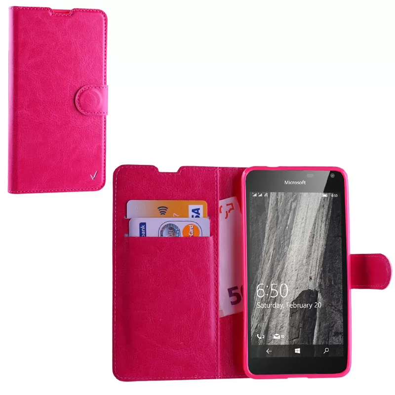 VOLTE-TEL LEATHER-TPU BOOK STAND ΘΗΚΗ MICROSOFT LUMIA 650 5.0in PINK