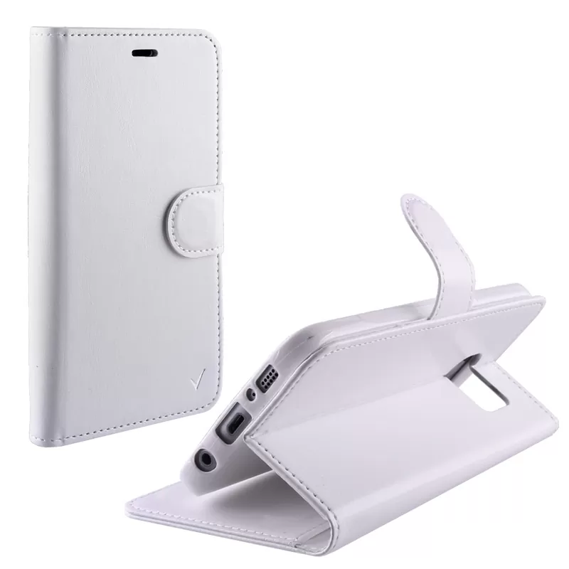 VOLTE-TEL LEATHER-TPU BOOK STAND ΘΗΚΗ SAMSUNG S7 G930 5.1inWHITE