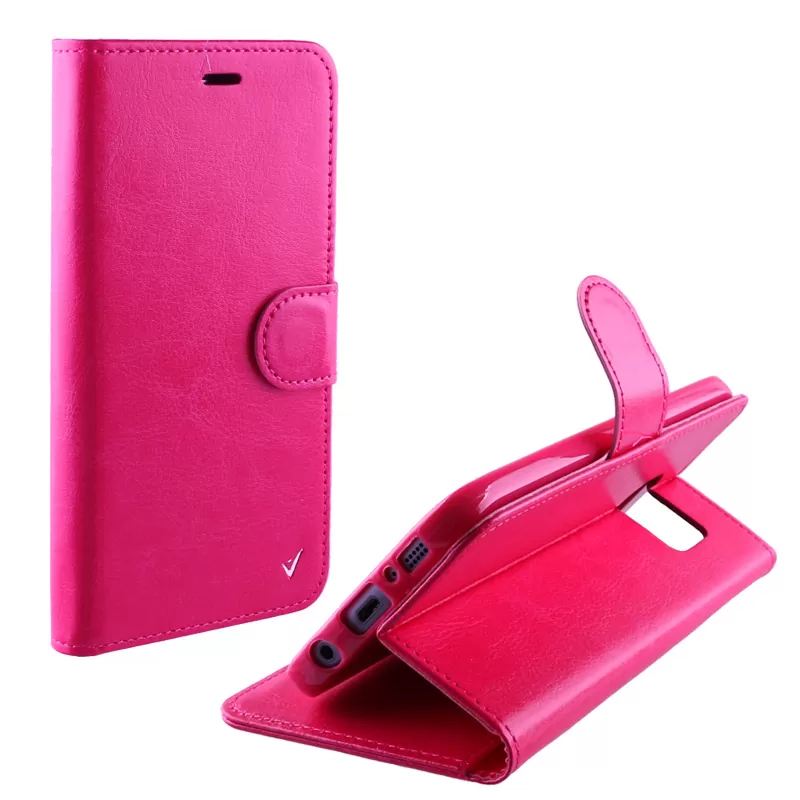 VOLTE-TEL LEATHER-TPU BOOK STAND ΘΗΚΗ SAMSUNG S7 G930 5.1inPINK