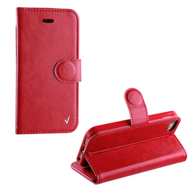 VOLTE-TEL LEATHER-TPU BOOK STAND ΘΗΚΗ IPHONE SE/5/5S 4.0in RED