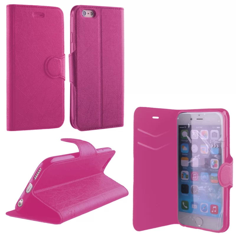 VOLTE-TEL LEATHER-TPU BOOK STAND ΘΗΚΗ IPHONE 6S PLUS/6 5.5in LINE PINK