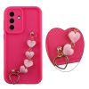 VOLTE-TEL SILICON TPU WITH STRAP ΘΗΚΗ SAMSUNG A57 5G A576 6.7in  FULL CAMERA PROTECTION PINK WITH PINK HEARTS