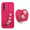 VOLTE-TEL SILICON TPU WITH STRAP ΘΗΚΗ SAMSUNG A57 5G A576 6.7in  FULL CAMERA PROTECTION PINK WITH PINK HEARTS