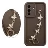 VOLTE-TEL SILICON TPU WITH STRAP ΘΗΚΗ SAMSUNG A37 5G A376 6.7in  FULL CAMERA PROTECTION BROWN WITH WHITE BUTTERFLIES