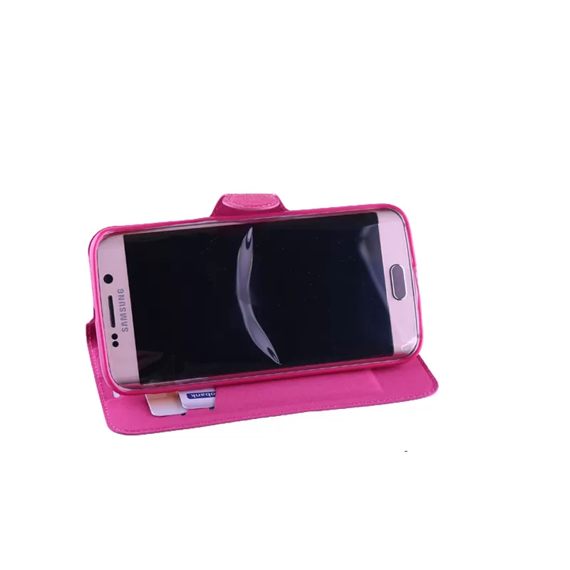 VOLTE-TEL LEATHER-TPU BOOK STAND ΘΗΚΗ SAMSUNG S6 EDGE PLUS G928 LINE PINK - Image 4